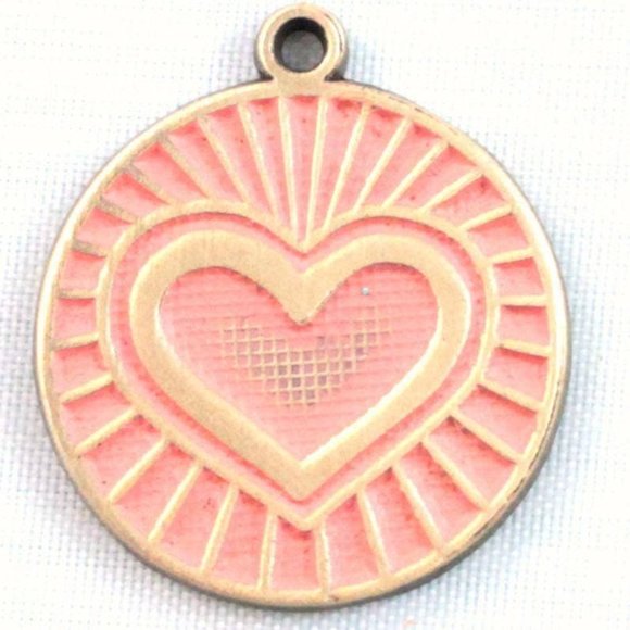 Jewelry - Flamingo Pink Heart Blessed Token Necklace